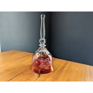 Echt Bleikrystal Hand Cut Cranberry Bell  -  Made In Germany  -  7-1/2" Tall